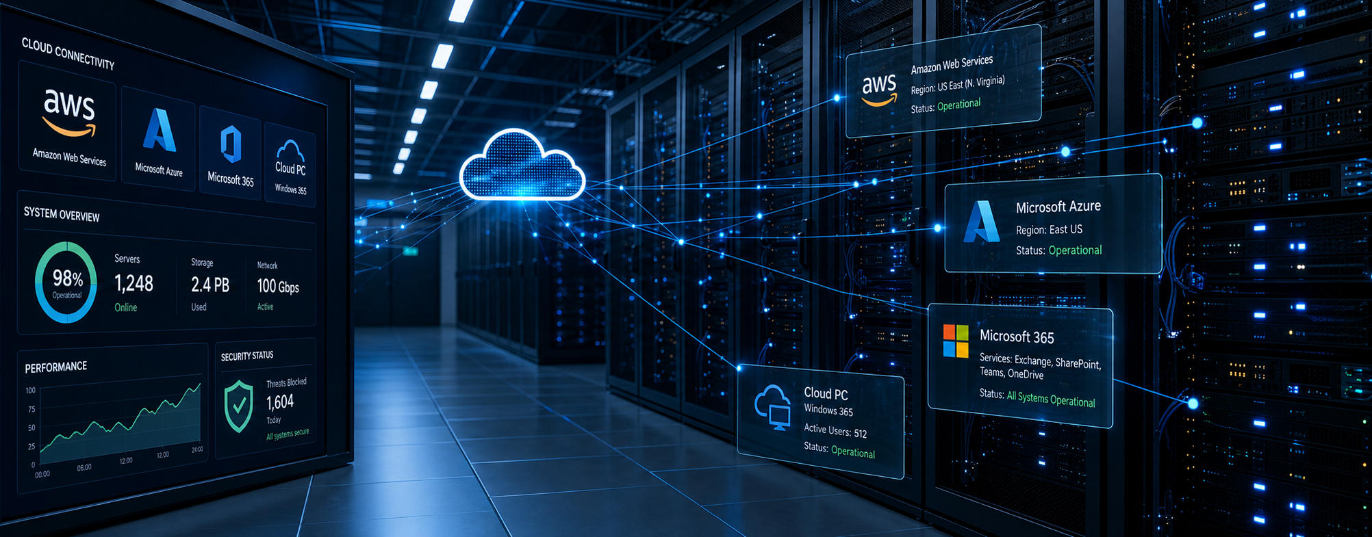 Cloud and network infrastructure server room